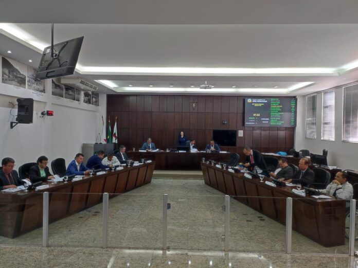 Vereadores de Monlevade durante a sessão